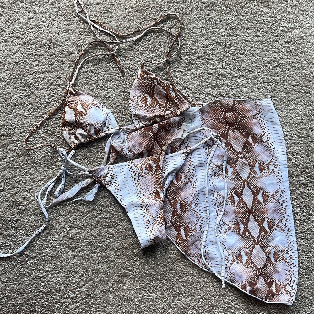 Snake print bikini and sarong
